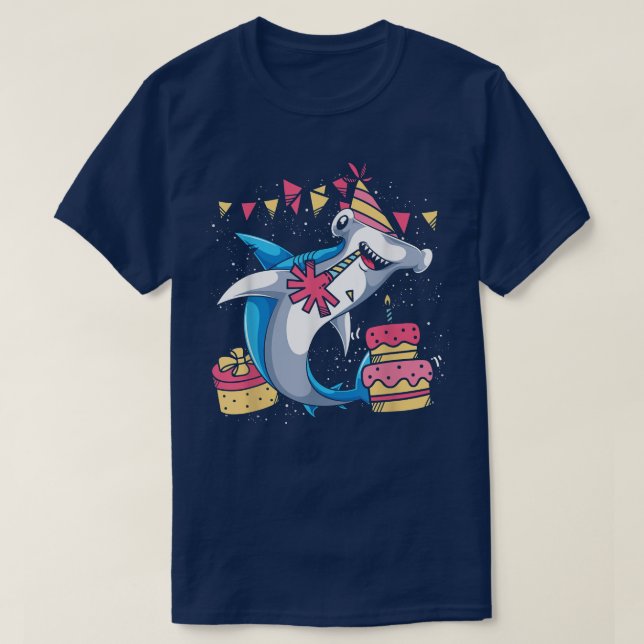 Camiseta Hamme do Amante de os animais do Oceano de Tubarão (Frente do Design)