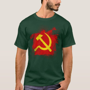Camiseta Hammer Sickle União Soviética Comunismo 2