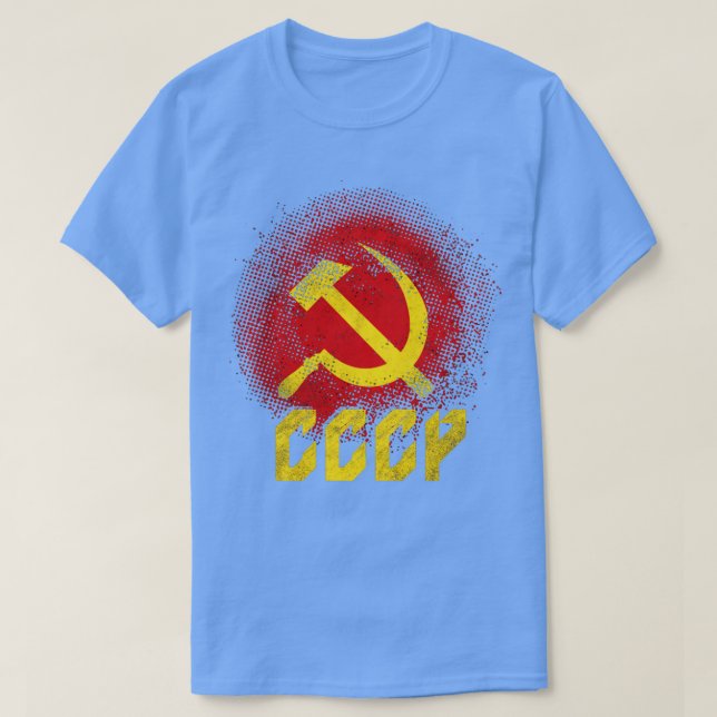 Camiseta Hammer Sickle União Soviética Comunismo CCCP (Frente do Design)