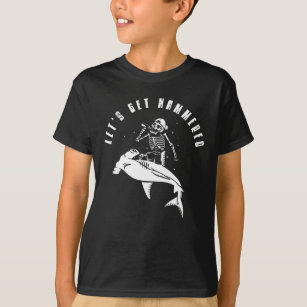 Camiseta Hammerhead Shark Party Funny Beer Humor Bebendo