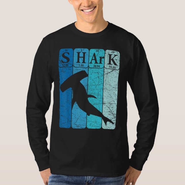 Camiseta Hammerhead Shark Periodic Table Elements Retro Sha (Frente)
