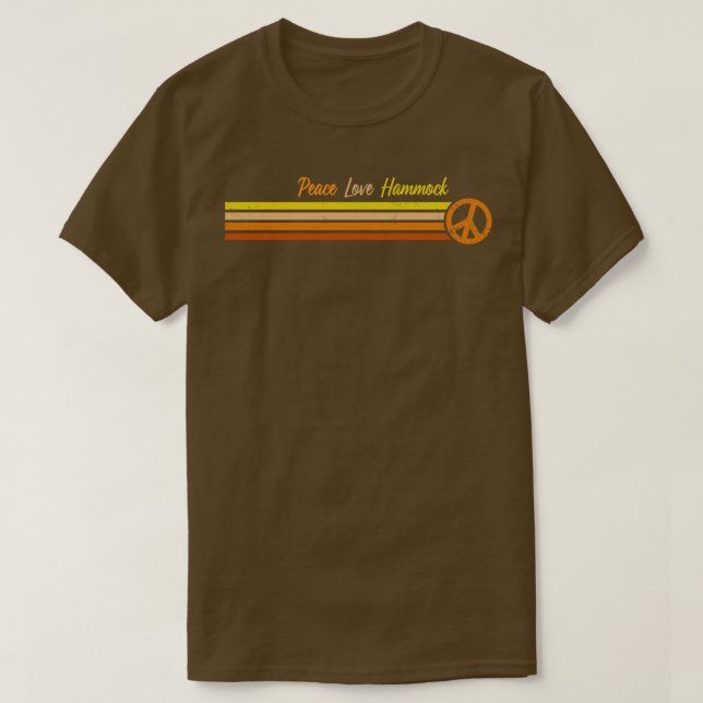 Camiseta Hammock Sunset Retro Stripes (Frente do Design)