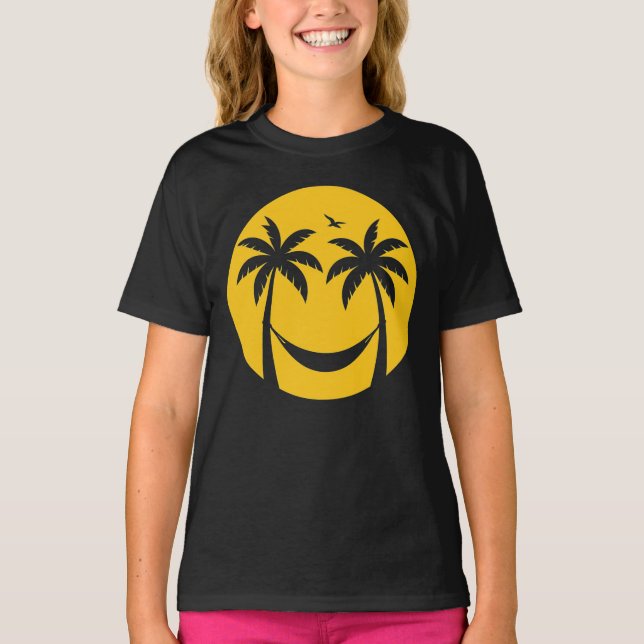Camiseta Hammock Tropical Sunset - Praia Mínima das Palmeir (Frente)