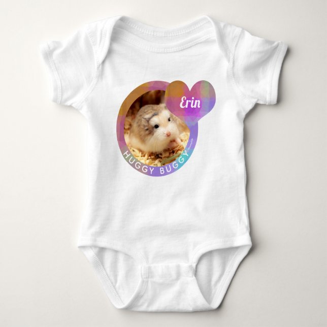 Camiseta HammyVille - Buggy do Coração de Hamster Bonito (Frente)