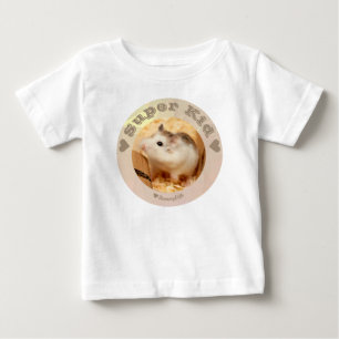 Camiseta HammyVille - Hamster Branco Marrom - Super Criança