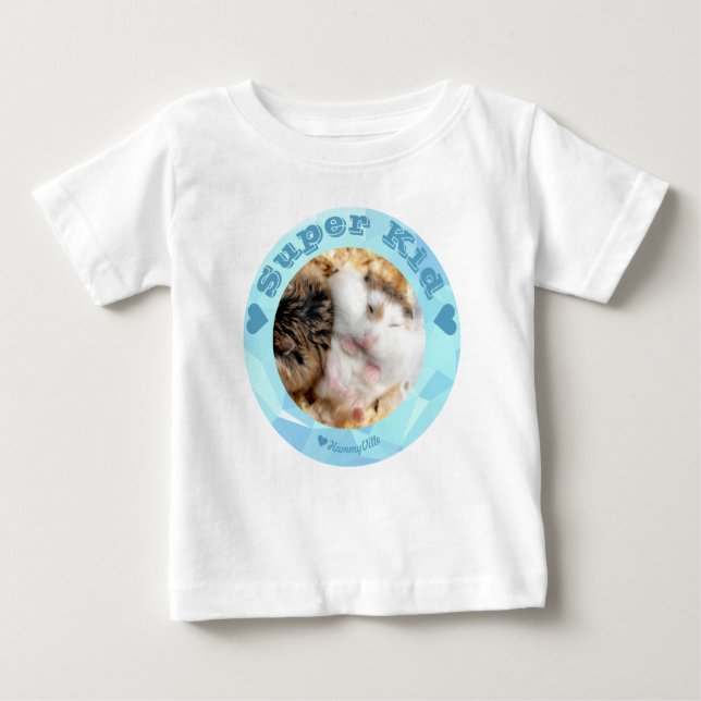 Camiseta HammyVille - Hamster Branco Marrom - Super Criança (Frente)