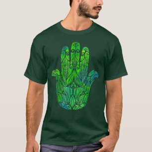 Camiseta Hamsa Árabe e Hebraico Amulet Proteção dos Olhos