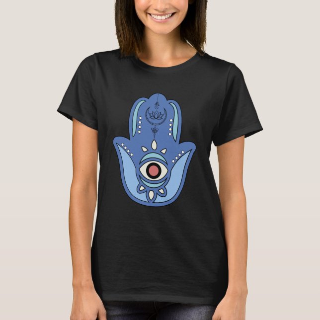 Camiseta Hamsa Fatima - Gráfico da Mão (Frente)