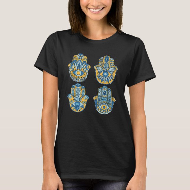 Camiseta Hamsa Hand Religion Hinduism Fatima Arabic Faith (Frente)