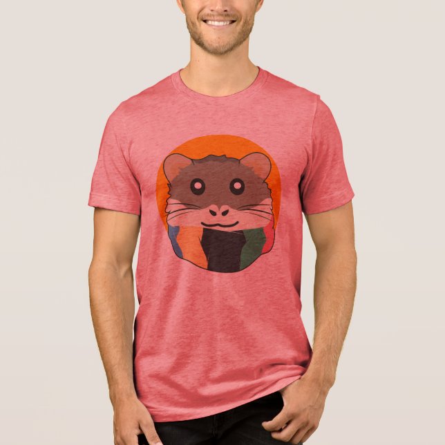 Camiseta Hamster 🐹 animal bonito com cachecol listrado col (Frente)