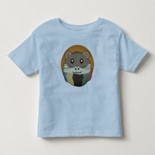 Camiseta Hamster 🐹 animal bonito com cachecol listrado col