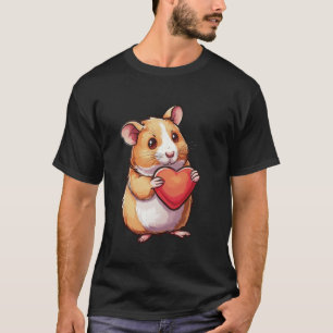 Camiseta Hamster Bonito Segurando Impressão Animal Adorável