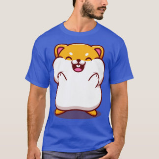 Camiseta Hamster Bonito Segurando o Cartoon Cheek
