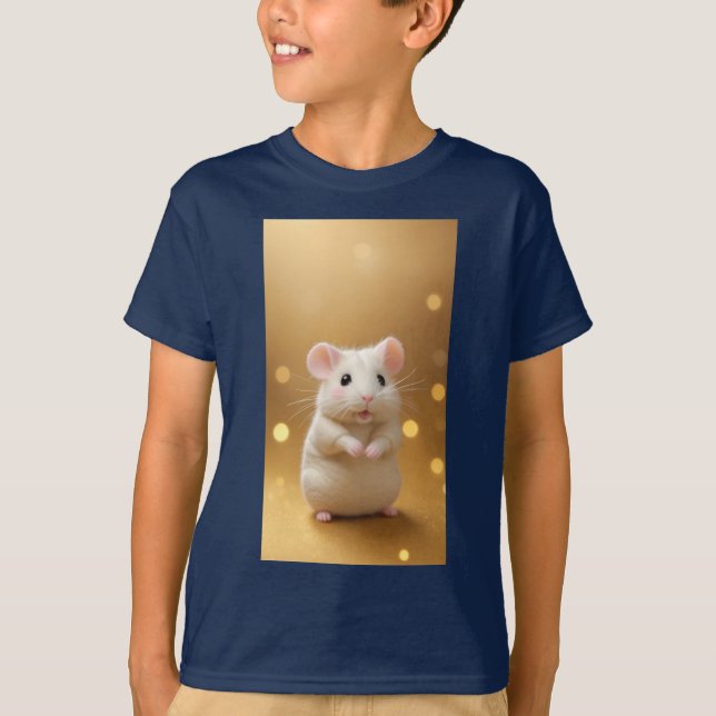 Camiseta "Hamster branco e bonito" (Frente)