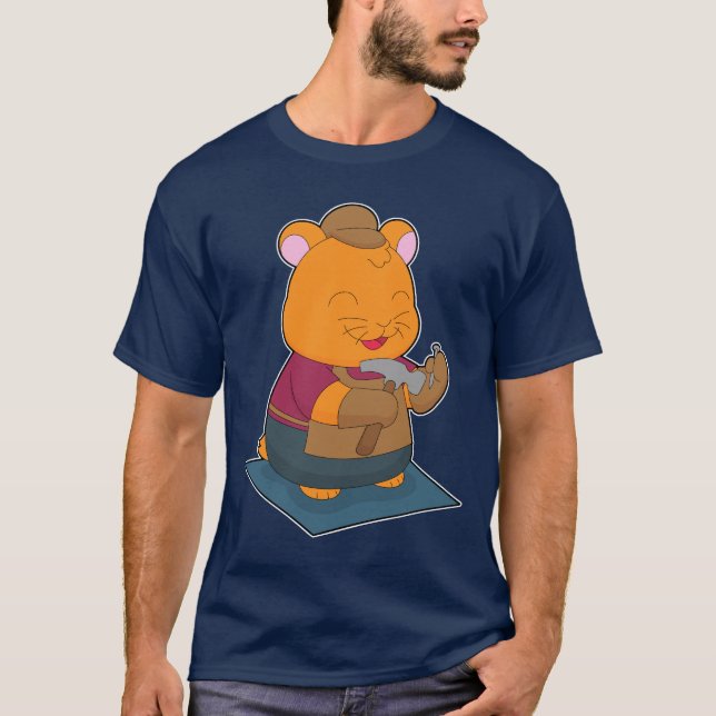 Camiseta Hamster Carpinteiro Martelo Arte (Frente)