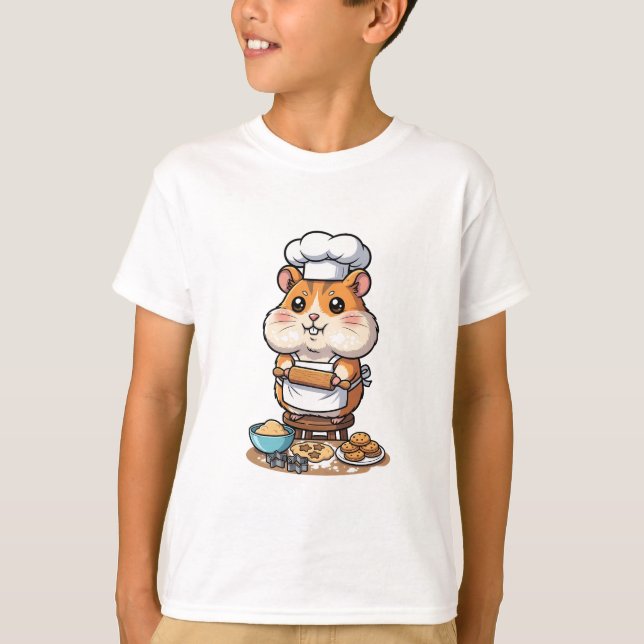 Camiseta Hamster Chef Pequeno Padeiro Infantil (Frente)