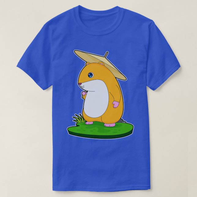 Camiseta Hamster Chovendo Guarda-Chuva (Frente do Design)