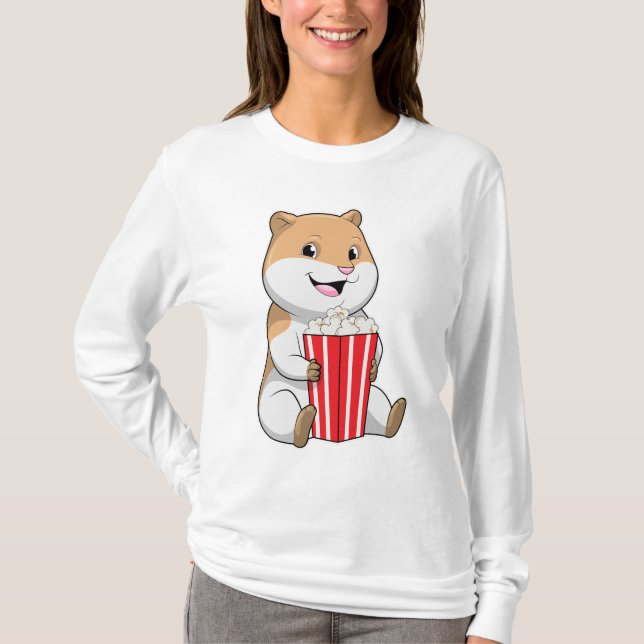 Camiseta Hamster com Cone de Pipoca (Frente)