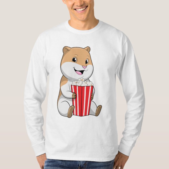 Camiseta Hamster com Cone de Pipoca (Frente)