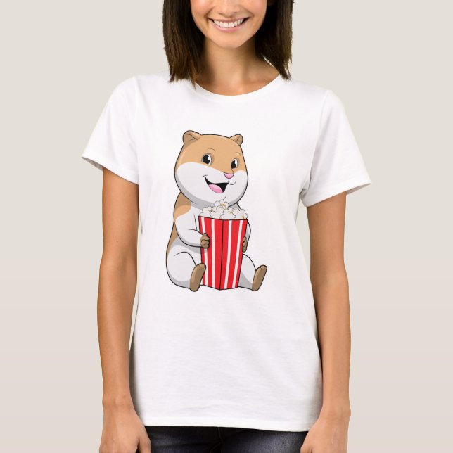 Camiseta Hamster com Cone de Pipoca (Frente)