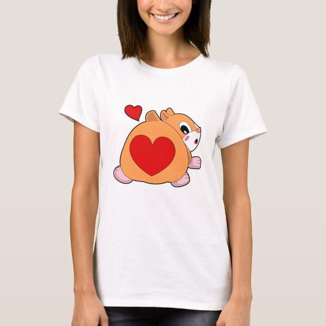 Camiseta Hamster com Coração (Frente)