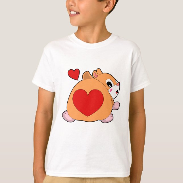 Camiseta Hamster com Coração (Frente)