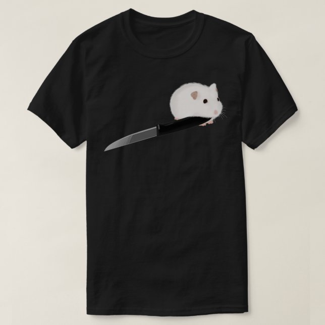 Camiseta Hamster com Faca (Frente do Design)