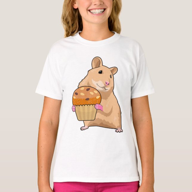 Camiseta Hamster com Muffin (Frente)