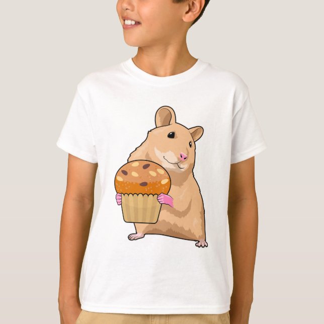 Camiseta Hamster com Muffin (Frente)