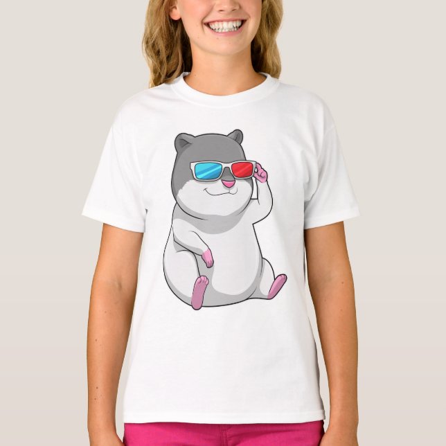 Camiseta Hamster com Óculos (Frente)