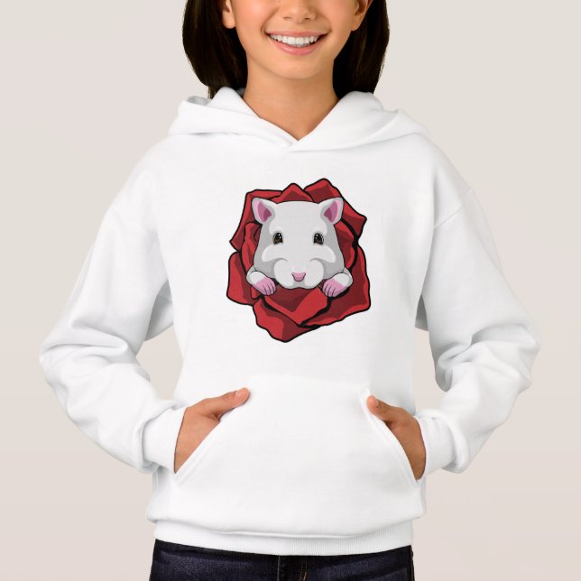 Camiseta Hamster com Rosa (Frente)