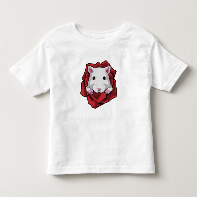 Camiseta Hamster com Rosa (Frente)