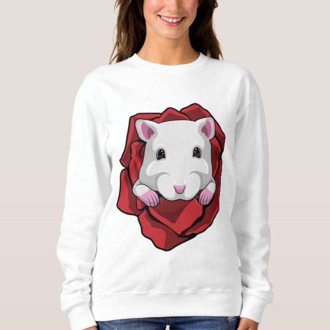 Camiseta Hamster com Rosa (Frente)