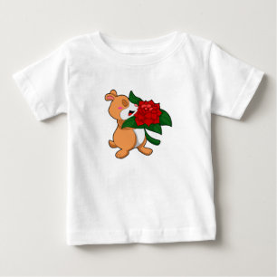 Camiseta Hamster com Rosa de Flor
