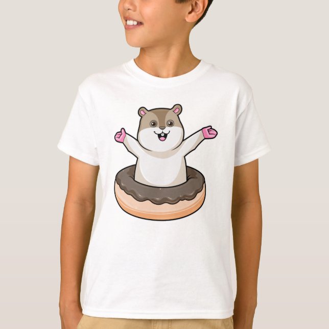Camiseta Hamster com Rosquinha de Chocolate (Frente)