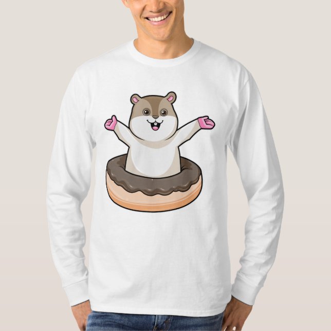 Camiseta Hamster com Rosquinha de Chocolate (Frente)