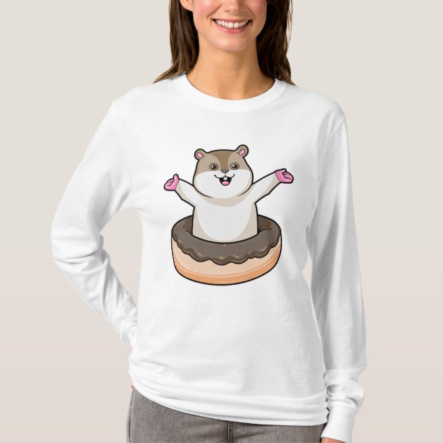 Camiseta Hamster com Rosquinha de Chocolate (Frente)