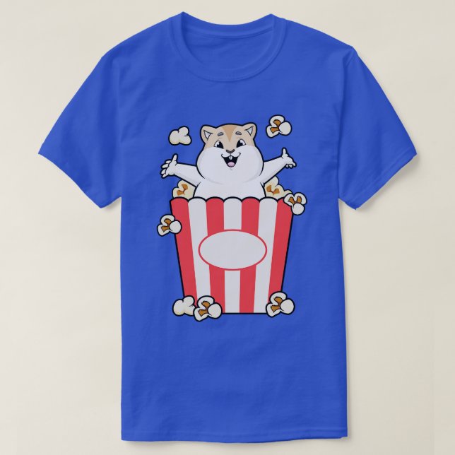 Camiseta Hamster com Saco de Pipoca (Frente do Design)