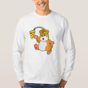 Camiseta Hamster comendo com pizza