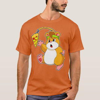 Camiseta Hamster comendo com pizza