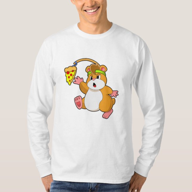 Camiseta Hamster comendo pizza (Frente)