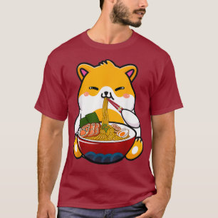 Camiseta Hamster Comendo Ramen Noodle Anime Japonês Engra