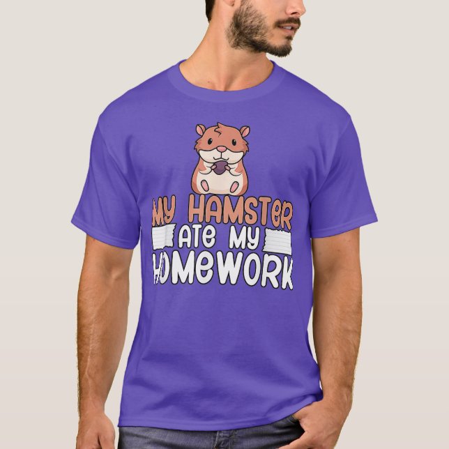 Camiseta Hamster comeu minha lição de casa (Frente)