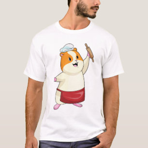Camiseta Hamster como Baker com Rolling pin