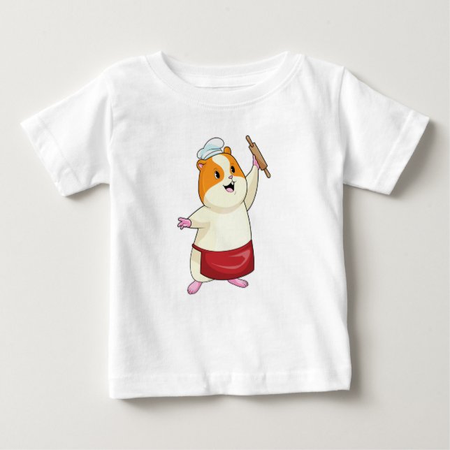 Camiseta Hamster como Baker com Rolling pin (Frente)