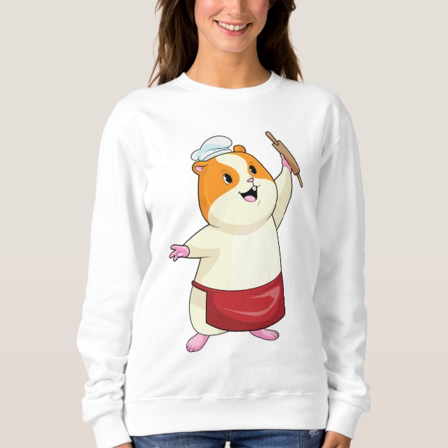 Camiseta Hamster como Baker com Rolling pin (Frente)