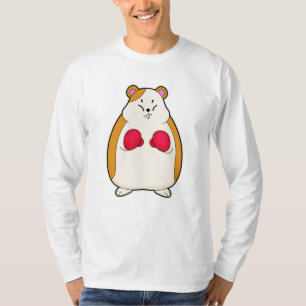 Camiseta Hamster como Boxer com luvas Boxing