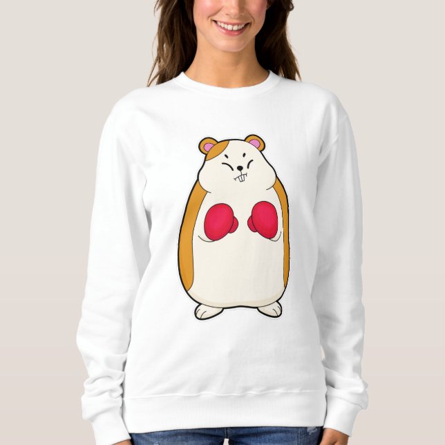 Camiseta Hamster como Boxer com luvas Boxing (Frente)