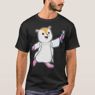 Camiseta Hamster como Cientista com tubo de ensaio