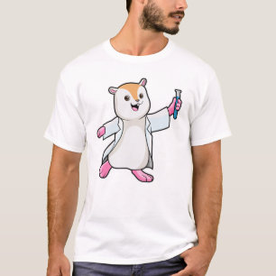 Camiseta Hamster como Cientista com tubo de ensaio